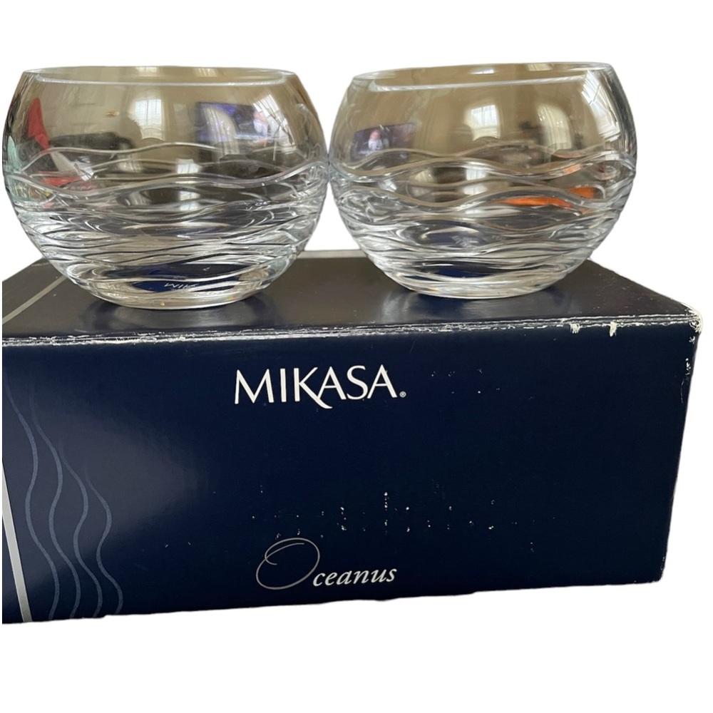 2 Glass Mikasa Votive NWOT